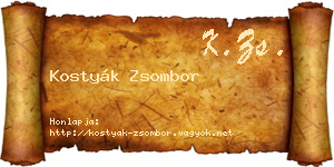Kostyák Zsombor névjegykártya